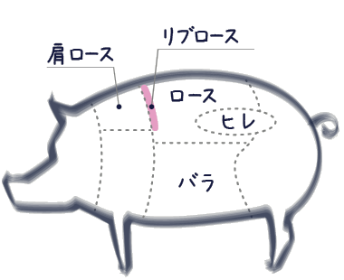 肉の部位の図解